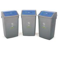 Recycling 3 Bin Kit with Flip Top Lids