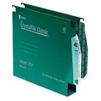 rexel crystalfile classic manilla lateral file square base 50mm green