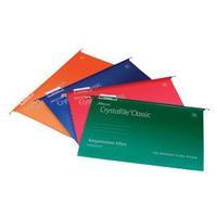 rexel crystalfile classic foolscap suspension file base 15mm green 1