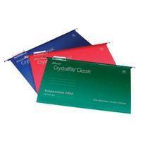 Rexel Crystalfile Classic A4 Manilla Suspension File V-Base 15mm Blue