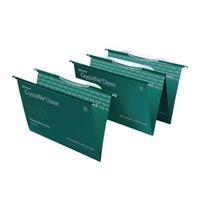 rexel crystalfile classic foolscap green suspension file with crystal