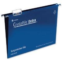 Rexel Crystalfile Extra Suspension File 30mm Foolscap Blue Pack of 25