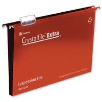 Rexel Crystalfile Extra 30mm Suspension File Red Foolscap Pack of 25