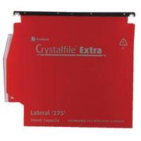 Rexel CrystalFile Extra 275mm Lateral Files 30mm Capacity Red Pack of
