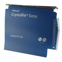 Rexel Crystalfile Extra Blue 30mm Lateral File Pack of 25 70642