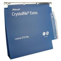 rexel crystalfile extra blue 50mm lateral file pack of 25 71765