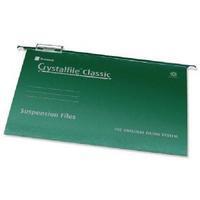 rexel crystalfile classic complete foolscap green suspension file pack