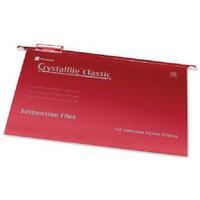 rexel crystalfile classic complete foolscap red suspension file pack