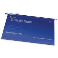 rexel crystalfile classic complete 15mm foolscap blue suspension file