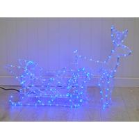 reindeer sleigh ice blue rope light