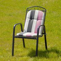 Recliner cushion 94 x 40 x 3.5cm in grey and pink stripes