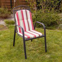 Recliner cushion 94 x 40 x 3.5cm in raspberry and mocha stripes