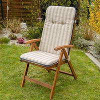 Recliner cushion 120 x 50 x 6cm in navy blue and beige stripes