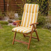 Recliner cushion 120 x 50 x 6cm in yellow and khaki stripes