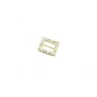 Rectangle Diamante Buckle 15mm x 12mm Silver