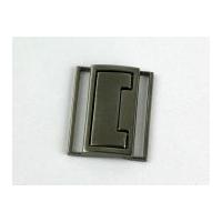 Rectangle Metal Buckle Clip Fastener Silver