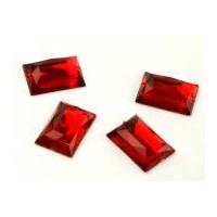 rectangle sew stick on acrylic jewels red