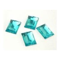 Rectangle Sew & Stick On Acrylic Jewels Turquoise Blue