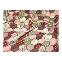 retro patchwork print cotton poplin fabric