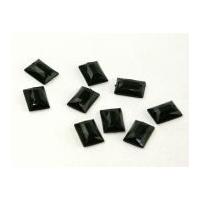 Rectangle Sew & Stick On Acrylic Jewels Black