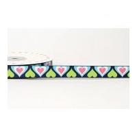 reel chic double heart print grosgrain ribbon