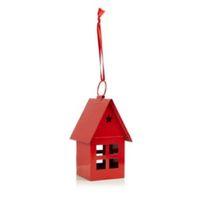 Red 3D Metal House Tree Decoration