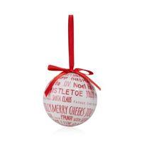 red cream christmas decoupage bauble