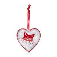 Red & White Clear Filled Heart Tree Decoration