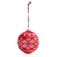 Red & White Knitted Bauble