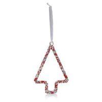 Red White & Grey Beaded Tree Decoration