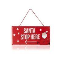Red Santa Stop Here Sign