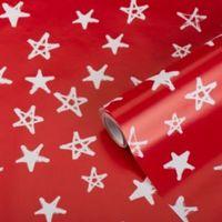 Red with White Star Wrapping Paper 70 cm x 4 M