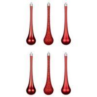 Red Teardrop Tree Decoration Pack of 6