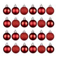 Red Assorted Baubles Pack of 24