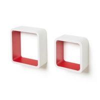 Red Cube Shelf (L)261mm (D)261mm Pack of 2