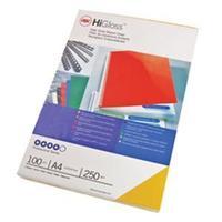 Rexel (A4) Gloss Binding Covers Plain 250gsm (White) - 2 x Pack of 50 Binding Covers