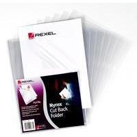 Rexel Nyrex Cut Back Folder A4 PVC Clear Pack of 25 GFA4
