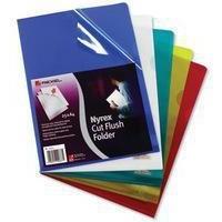 Rexel Nyrex Cut Flush Folder A4 PVC Assorted Pack of 25