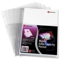 Rexel Nyrex Extra Capacity Pocket A4 Clear Pack of 5