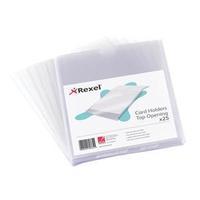 Rexel Nyrex Top Opening Card Holders (Clear) 152x102mm - 1 x Pack of 25 Card Holders