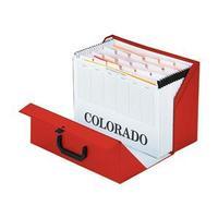 Rexel Colorado (Foolscap) Expanding Box File Index A-Z (Red) - 1 x Pack of 5 Box Files