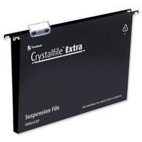 Rexel Crystalfile Extra (Foolscap) Suspension File 50mm (Black) - 1 x Pack of 25 Suspension Files
