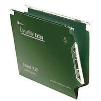 rexel crystalfile extra lateral 330mm files green 1 x pack of 25 files