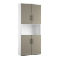 reflections 4 door combination cupboard stone grey professional assemb ...