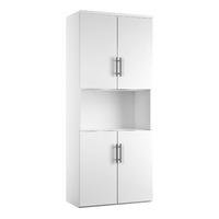 reflections 4 door combination cupboard white gloss professional assem ...