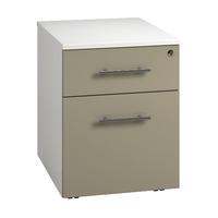 Reflections 2 Drawer Low Mobile Pedestal Stone Grey Self Assembly Required