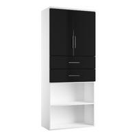 reflections 2 door 2 drawer combination cupboard black gloss professio ...