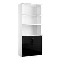 reflections 2 door combination cupboard black gloss professional assem ...