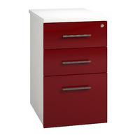 reflections 3 drawer desk high pedestal 60cm burgundy self assembly re ...