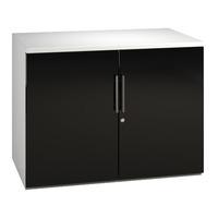 Reflections 2 Door Low Storage Unit Black Gloss Professional Assembly Included